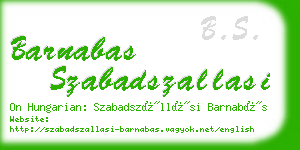 barnabas szabadszallasi business card